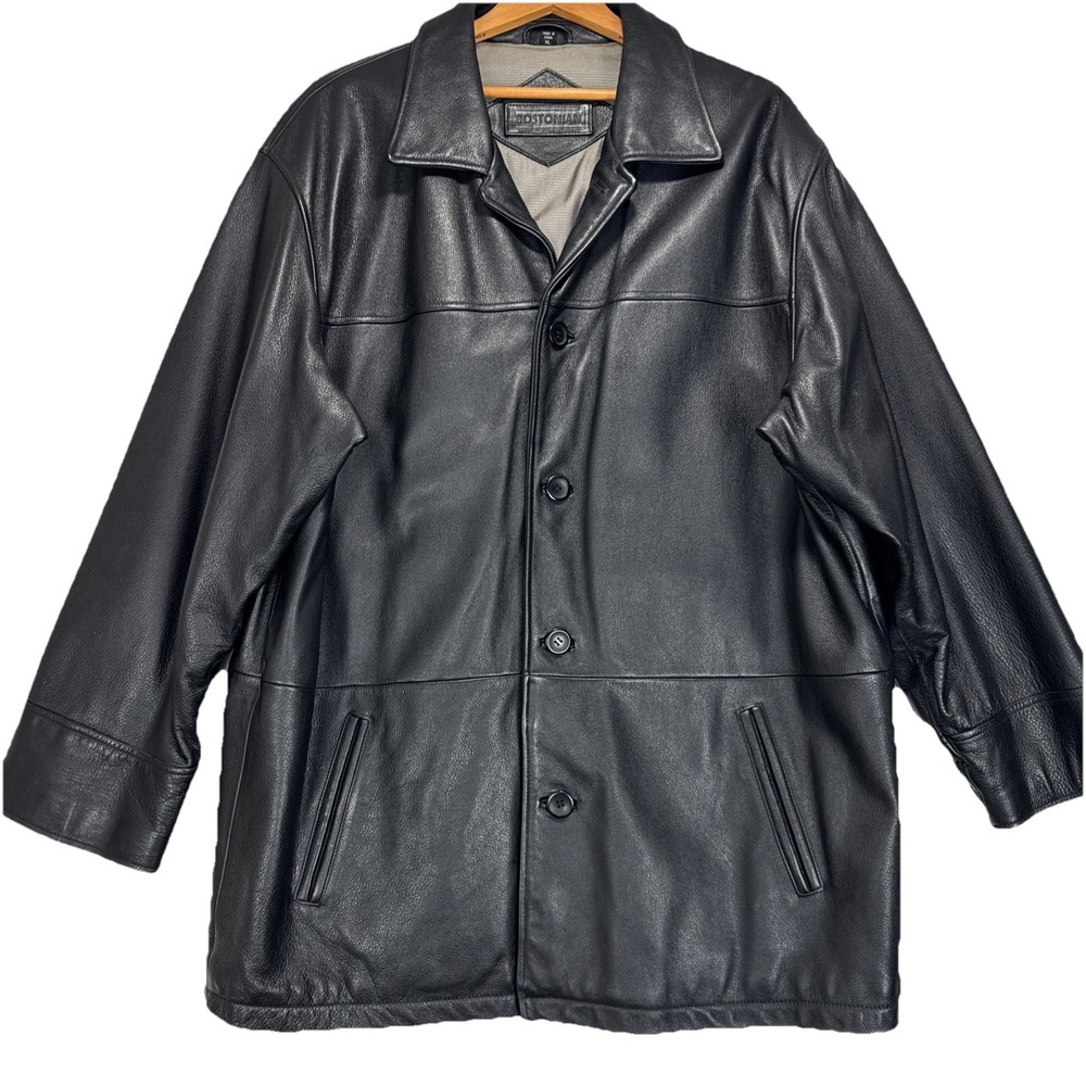 Bostonian Men's Leather Coat Sz XL/XXL Winter Coat Preppy Fashion